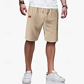 economico Classico-Per uomo Shorts Shorts di Lino Pantaloncini Estivi Shorts da Spiaggia Coulisse Elastico in vita Semplice Comodità Traspirante Lunghezza al ginocchio All&#039;aperto Quotidiano Spiaggia Vacanza Stile