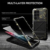 Недорогие Чехлы для Samsung-телефон Кейс для Назначение SSamsung Galaxy S24 Ultra Plus S23 Ultra Кейс на заднюю панель Магнитный адсорбционный футляр со стендом Поддержка беспроводной зарядки Защита от удара
