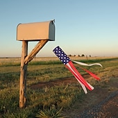 preiswerte Gartenfahnen, Banner-4. Juli Dekorationen Amerikanischer Windsock schwer belastbar patriotische 4. Juli Außenanlage Dekor Flagge USA Windsock Sterne rot weiß blau Dekor für den Unabhängigkeitstag außen