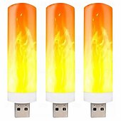 cheap Decorative Lights-4 Pcs simulation flame lamp candle lamp dynamic flame lamp bedside mini Usb atmosphere lamp small night lamp Halloween Christmas decoration lights