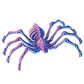 cheap Halloween Hanging &amp; Tabletop Decorations-Halloween 3D Printed Spider Figurine, Large Poseable Spider Toy with Movable Joints, Retractable Articulated Animal Model for Halloween Decoration or Prank Props
