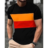 ieftine tricouri de bază-Bărbați Tricou Tricouri Cămașă cu mânecă scurtă Tee Top Manșon scurt Stil Nautic Vară Bloc Culoare Modă Designer De Bază Peteci Vacanță Stradă Ieșire Galben Rosu Portocaliu Top tricou pentru bărbați