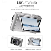 preiswerte Digitalkamera-hochauflösende Digitalkamera 1500 mAh 16-facher Zoom optional Retro 2,8 Zoll Klappbildschirm 64 Megapixel 4K HD-Video Weiß Schwarz Silber für Freund und Freundin
