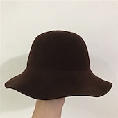 economico Cappelli-Cappelli da pescatore da donna in maglia di cashmere, cappello da pescatore pieghevole, caldo, autunno e inverno, colore unico