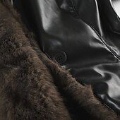 cheap Furs &amp; Leathers-Women&#039;s Casual Jacket Warm Comfortable Buttons Fur Collar Fashion Plain Holiday Going out Weekend Single Breasted Regular Turndown Regular Fit Long Sleeve Outerwear Black Fall Winter