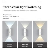 cheap Puck Lights-1 Pc Led Charging Puck Lights Spotlight, Sensor  Night Light, Usb Charging, Three Color Dimming, Magnetic Installation, No Need For Wiring Or Punching Hole
