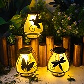 olcso Tájvilágítás-1 db kültéri, napelemes lánggal működő lámpa - vízálló LED-es dekoratív világítás kertbe, teraszra, ösvényre és hátsó udvarba