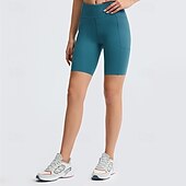 billiga Enkla Leggings-Dam Shorts Damasker Streetwear Ledigt Knelängd Hög midja Slät Elastisk midja Mateial som andas Elastisk Semester Gata Dagliga kläder Svart Blå Grön Ljusgrå Sommar Normal