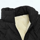 cheap Fleece &amp; 3 in 1 Jackets-Men&#039;s Quilted Puffer Jacket Winter Jacket Hiking Fleece Jacket Winter Outdoor Thermal Windproof Fleece Jackets Black Grey
