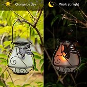 olcso Tájvilágítás-1 db kültéri, napelemes lánggal működő lámpa - vízálló LED-es dekoratív világítás kertbe, teraszra, ösvényre és hátsó udvarba
