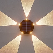 economico Applique per esterni-1 lampada da parete solare impermeabile per esterni con 5 fasci LED, illuminazione per cortile, giardino, recinzione, balcone, scala
