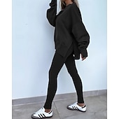 tanie dresy-Damskie Dres Getry Bluza z kapturem Koronka Kieszeń na zamek Solidne kolory Zestawy odzież Jesień Magenta Czarny Siłownia Athleisure Bieganie Keep Warm Odporność na wiatr Długi rękaw Sport Odzie