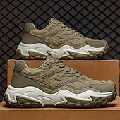 preiswerte Sneaker für Herren-Olivgrüne Wander-Sneaker für Herren – strapazierfähige Outdoor-Wanderschuhe mit atmungsaktivem Mesh und robuster Sohle für Trail-Walking, Camping und den täglichen Gebrauch im Freien