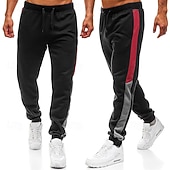 cheap Joggers-Men's Athletic Pants Sweatpants Joggers Trousers Pocket Elastic Waist Drawstring Color Block Comfort Sports Outdoor Daily Fashion Casual Black Light Grey Micro-elastic
