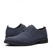 cheap Formal-Men&#039;s Oxfords Brogue Walking British PU Leather Suede Breathable Comfortable Slip Resistant Lace-up Dark Brown Black Blue Fall Winter
