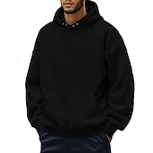 baratos camisolas de lã-Homens Moletom Moletom com capuz Moletom de lã Vermelho Vinho Preto Cáqui Cinza Claro Cinzento Escuro Com Capuz Tecido Bolso frontal Desportos e Ar livre Casual Diário Roupa de rua Legal Roupa de