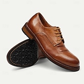 preiswerte Klassische Anzugschuhe-Herren Elegante Schuhe Spaziergang Leder Italienisches Vollnarbenleder Bequem Rutschfest Schnürung Schwarz Braun Kaffee