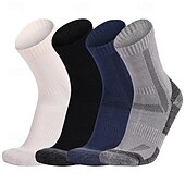 abordables Calcetines deportivos-1 Par Mujer calcetines de lana merino Calcetines para correr Mantiene abrigado Transpirable Anti ampollas Grueso Al aire libre tripulación de cuarto Retazos Lana Merina Negro Blanco Azul Real para