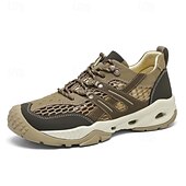 baratos Ténis para Homem-Tênis masculino cáqui para caminhada ao ar livre - tênis de corrida de trilha duráveis com malha respirável e sola antiderrapante para acampamentos, caminhadas e aventuras diárias ao ar livre