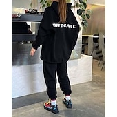 voordelige Trainingspakken-Dames Trainingspak Joggingbroeken Trainingsbroek Kant Zak Brief Sportoutfits Herfst Zwart Roze Training Sportkleding Hardlopen Thermisch Warm Winddicht Lange mouw Sport Sportkleding Rekbaar Normale