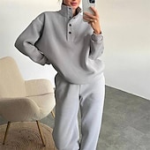 halpa urheilupuvut-Naisten Verryttelypuku Activewear -setti Urheilu- ja treenivaatteet Syksy Pitkähihainen Pidä lämpimänä Tuulenkestävä Pehmeä Kuntosali Treenata Urheilu Urheiluasut Urheiluvaatteet Yhtenäinen Musta ja