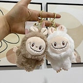cheap Dolls-Charming Lafufu Keychain Plush Doll Pendant Hanging Keyring Card Gift for Woman Man Decor Bag Charm Purse Charms Key Ornament Ring