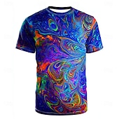 ieftine Tricouri 3D-Bărbați 3D Print #D Tricou Manșon scurt Tricou Tipărire 3D Stil Nautic Cămașă Exagerat Designer Artistic Petrecere Stradă Casual Mov Intens Mov Deschis Mov Vară Primăvară Toate Sezoanele Îmbrăcăminte
