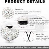 cheap Car Pendants &amp; Ornaments-Car Vent Clip Bling Crystal Heart Shape Charm Universal Car Air Conditioner Decorations
