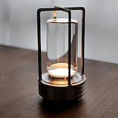 cheap Table&amp;Reading Lights-Crystal Lantern Light, Czgor Battery Operated Rechargeable Cordless Crystal Table Lantern Lamp with 3-Color, Portable Small LED Desk Lamp for Indoor/Outdoor Patio Camping Bedroom Bar Restaurant
