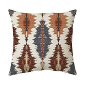 cheap Vintage Style-Geometric Western Vintage Decorative Toss Pillows Cover 1PC Soft Square Couch Cushion Case Pillowcase for Bedroom Livingroom Sofa Chair