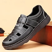 economico Sandali casual-Sneakers da uomo con cinturino in velcro color cuoio, tomaia traspirante e suola flessibile: scarpe comode ed eleganti per abbigliamento casual e attività all&#039;aperto