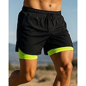 abordables Pantalons de Course &amp; Collants-Homme short avec collants Patchwork Shorts Extérieur Sport &amp; Loisir Occasionnel Respirant Séchage Rapide Léger Tennis Le golf Course Coupe régulière Tenue de sport Tenues de Sport Bloc de Couleur