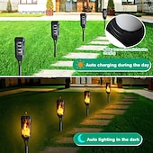 halpa Pathway Lights &amp; Lanterns-8 kpl ulkokäyttöön tarkoitettuja vedenpitäviä aurinkokennolla toimitettavia välkkyviä liekkivaloja anturivalot puutarha- ja piha-nurmikkalaisvalot joulu halloween festivaalitunnelma koristevalot