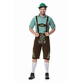 abordables Hombres-Oktoberfest Lederhosen Camisas Sombrero alpino bávaro Alemán alpino prados Hombre Fiesta Festival de Cerveza Paño de estilo tradicional