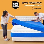 voordelige Kledingopslag-matrashoezen voor verhuizingen, matrasbeschermer, waterdichte matrashoes, queensize opbergzakken met 8 stevige handgrepen en rits voor bed, extra dik, groot, herbruikbaar