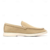 voordelige Hereninstappers &amp; loafers-Lichtblauwe instappers voor heren – ademende platte schoenen van imitatiesuède met gedempte zool voor lente-outfits, dagelijkse woon-werkverkeer en ontspannen stadswandelingen