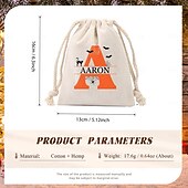 cheap Halloween-Personalized Halloween Treat Bag for Kids Custom Initial &amp; Name Candy Tote Bag Basket for Trick or Treat, Durable Canvas Gift Sack for Candy &amp; Small Toys