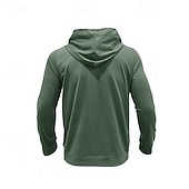 cheap Basic Hoodies-Men's Hoodie Black Army Green Green Dark Gray Coffee Hooded Plain Pocket Sports &amp; Outdoor Daily Holiday Polyester Streetwear Basic Casual Spring Autumn / Fall Clothing Apparel Hoodies Sweatshirts
