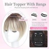 preiswerte Stirn-Pony-Haarteil mit Clip-in-Pony, 360°-3D-Cover, Haarteile für Frauen mit dünner werdendem Haar, Upgrade-Haarteil mit Pony-Clip, 10 Zoll glatte Haarteile für Frauen