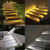 cheap Ground Lights-1/4PCS LED Step Lamp Solar Stair Light Outdoor IP65 Waterproof Solar Light for Garden Deck Path Balcony Decor Lighting