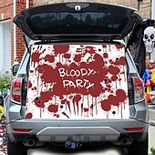 levne halloweenské nástěnné tapisérie-Halloweenská pochoutka do kufru auta, dekorace auta s duchy, halloweenské dekorace, halloweenská látková dekorace auta, halloweenská dekorace do kufru auta, dekorace s duchy a dýní, tapeta na zeď
