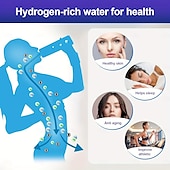 economico Attrezzatura da Campeggio-Bottiglia d&#039;acqua all&#039;idrogeno, generatore di acqua all&#039;idrogeno portatile, tecnologia SPE PEM, ionizzatore d&#039;acqua, regalo per amore, adatto per viaggi, esercizi, casa, coperchio nero.