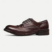 preiswerte Klassische Anzugschuhe-Herren Elegante Schuhe Spaziergang Leder Italienisches Vollnarbenleder Bequem Rutschfest Schnürung Schwarz Braun Kaffee