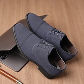 cheap Formal-Men&#039;s Oxfords Brogue Walking British PU Leather Suede Breathable Comfortable Slip Resistant Lace-up Dark Brown Black Blue Fall Winter