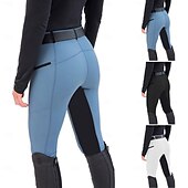 billiga Enkla Leggings-Dam Damasker Mode Träning Fullängd Hög midja Slät Bekväm Mjuk Hög Elasisitet Utomhus Semester Gata Marin Svart Vit Himmelsblå Sommar Vår Smal passform