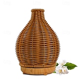 cheap Bedside Lamp-1pc Rattan-Style AromaMaster - Waterless Auto Shut-Off Essential Oil Diffuser for Aromatherapy Humidification and Air Purification with Whisper-Quiet Operation and Portable Design
