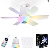 preiswerte Deckenventilator-Leuchten-1 moderner Deckenventilator-Kronleuchter mit intelligenter Fernbedienung, E27-Schraubsockel – einfach zu installieren, starker Wind für Wohnzimmer, Schlafzimmer, Arbeitszimmer, Küche, Werkstatt,