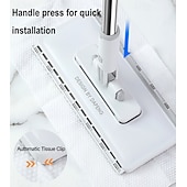 halpa Siivoustarvikkeet-Lazy Clip -moppi, handsfree-automaattinen liinanvaihtoinen litteä moppi, irrotettava käytettäväksi, sopii sekä kuiva- että märkäpuhdistukseen
