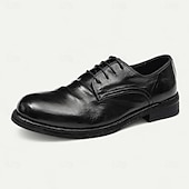 preiswerte Klassische Anzugschuhe-Herren Elegante Schuhe Spaziergang Leder Italienisches Vollnarbenleder Bequem Rutschfest Schnürung Schwarz Braun Kaffee