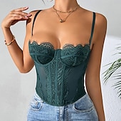 olcso fűző-Retró Középkori Reneszánsz Fűző Prsluk Bustier Jelmez Női Kelta Fantasy Mindszentek napja Farsang Parti Alkalmi / Napi LARP Felnőttek Fűző